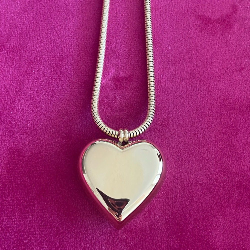 18k Gold Plated Puffy Heart Necklace